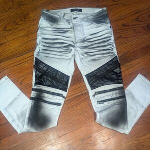 Kingz Stylish Black and White Men's Jeans